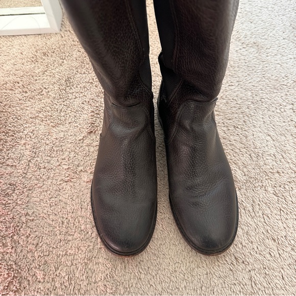 Tory Burch Dark Brown Leather Riding Boots Women’s 5 Kids 3 - Picture 6 of 10
